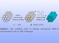 Mesoporous silica functionalized with an AIE luminogen for drug delivery